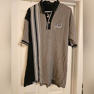 Vintage Men's Colorado Rockies Gray and Black Polo Shirt. Size:L.